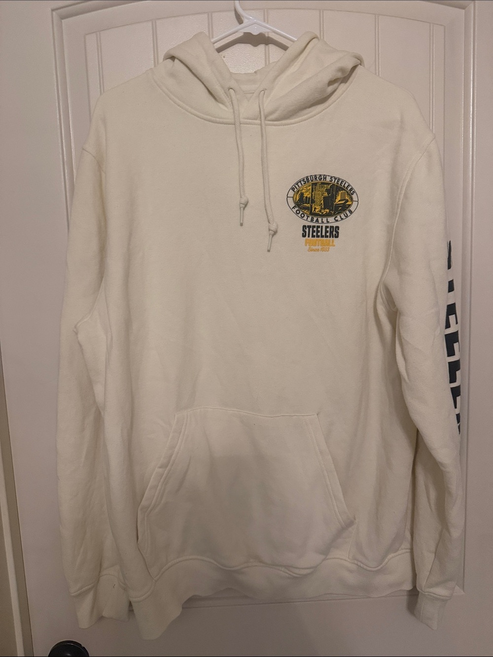 New Era Cream Pittsburgh Steelers Hooded Sweatshirt